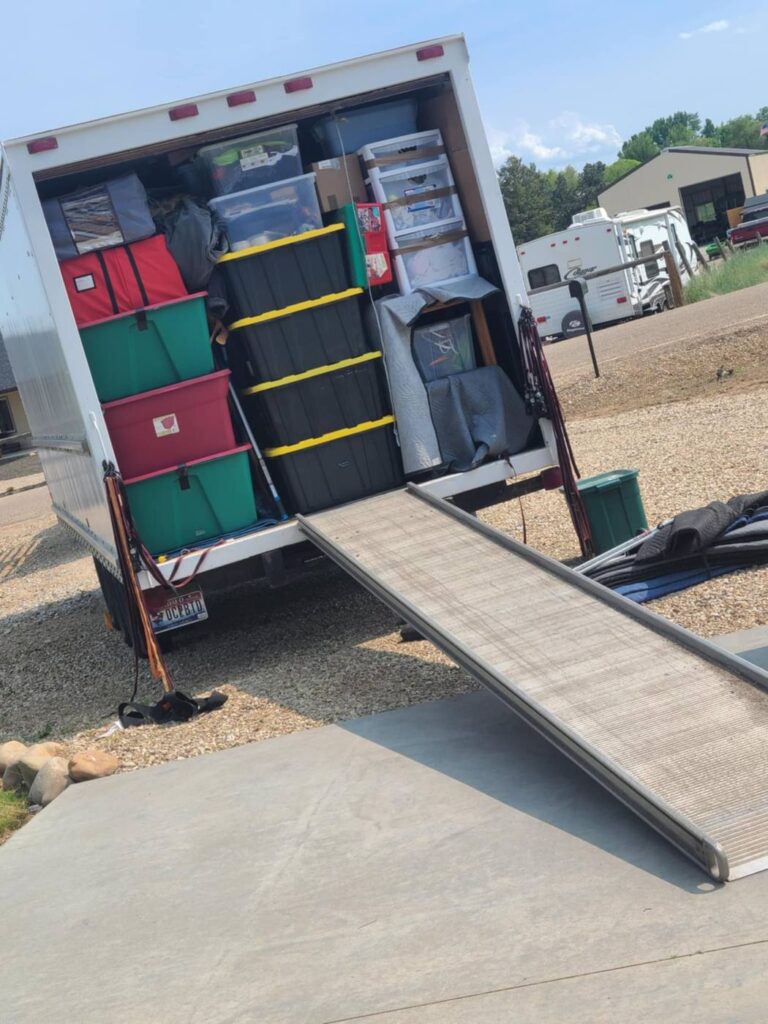 A Vantage truck loaded with organized bins