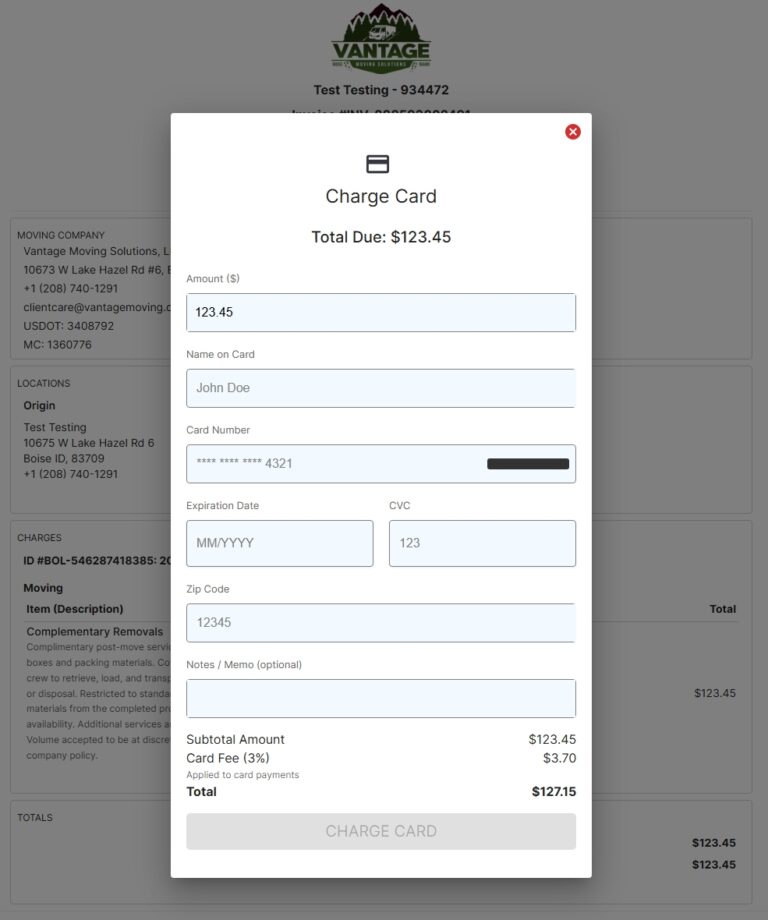 Payment Information – Vantage Resource & Trust Center